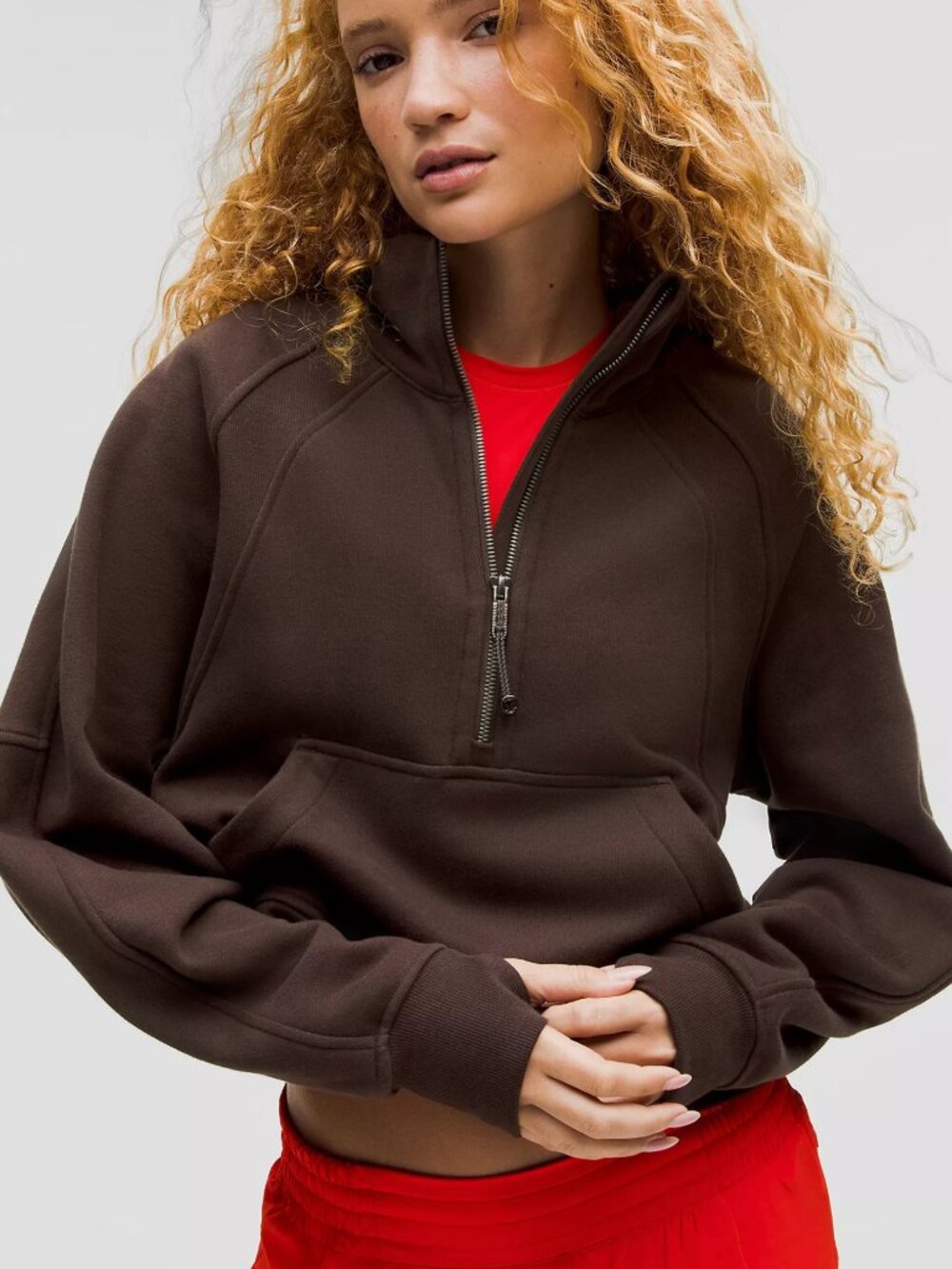 Lululemon Espresso Scuba Oversized Half-Zip Hoodie